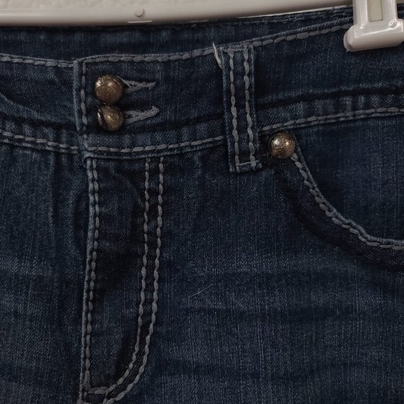 Code Bleu 32X32 Straight Embroidered Studded Flap Pockets Double Button Jeans - Picture 4 of 13